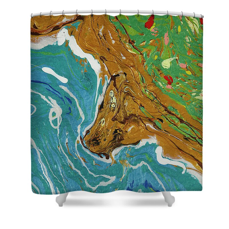 Acrylic Shower Curtain featuring the painting The Cove by Tessa Evette