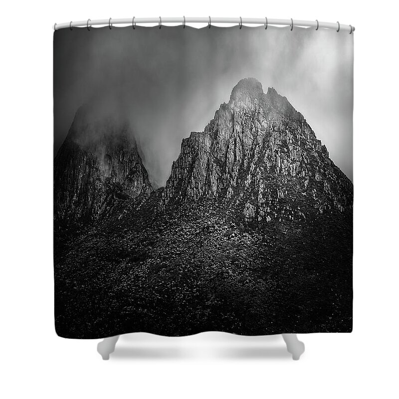 Monochrome Shower Curtain featuring the photograph Mountain by Grant Galbraith