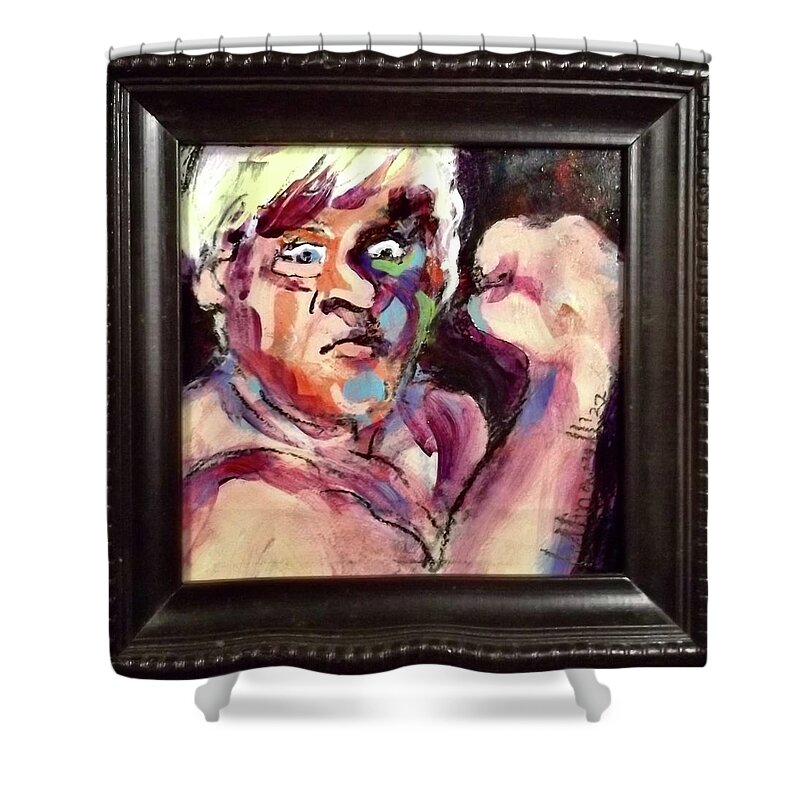 Painting Shower Curtain featuring the painting The Crusher by Les Leffingwell