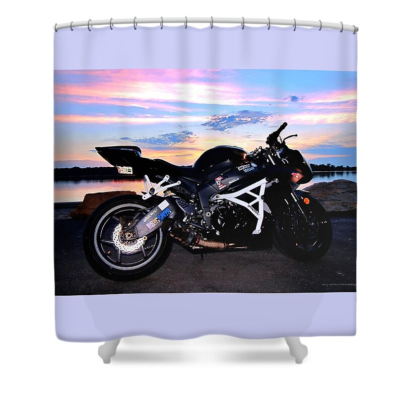 Motorcyle Shower Curtain featuring the photograph The Dream Machine by Mary Walchuck