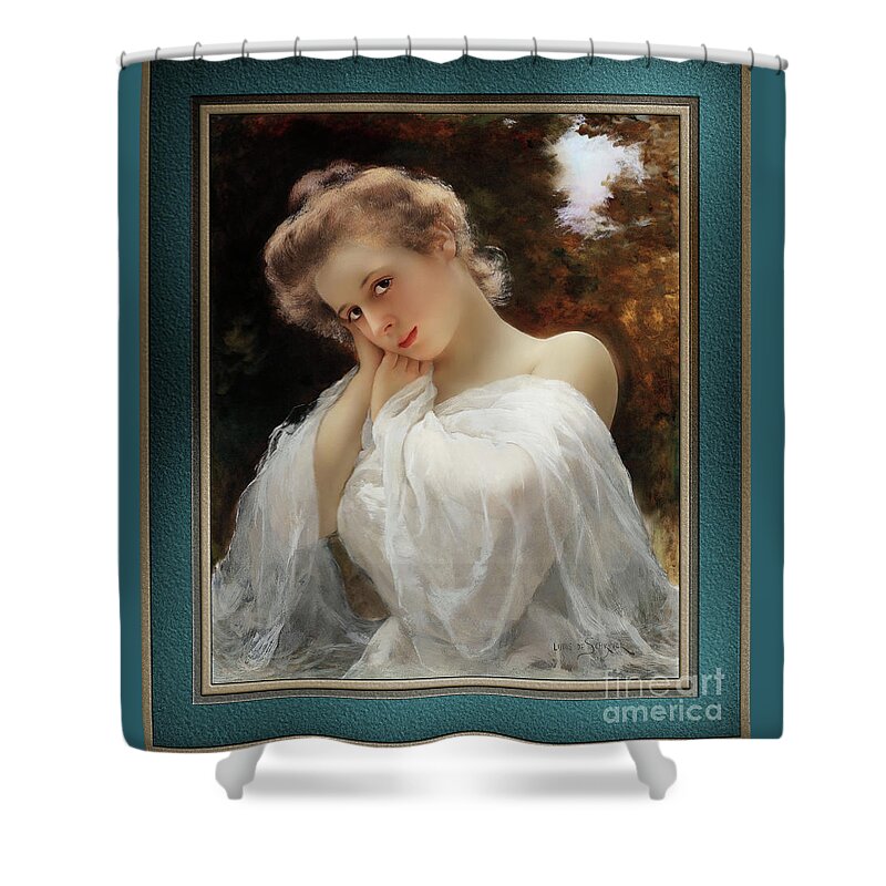 The Dreamer Shower Curtain featuring the painting The Dreamer by Louis Marie de Schryver Remastered Xzendor7 Fine Art Classical Reproductions by Rolando Burbon