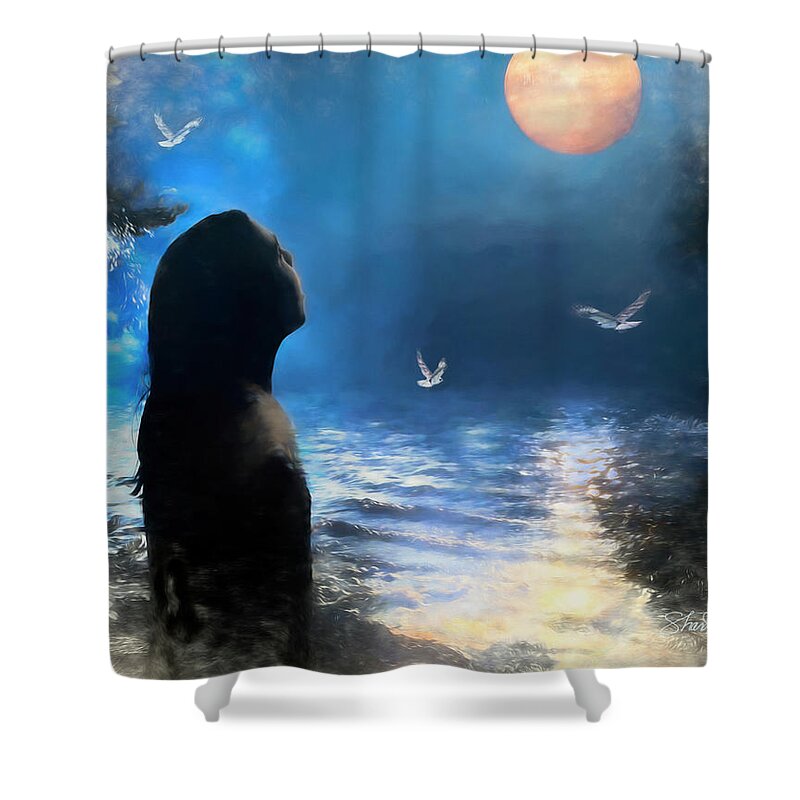 Moon Shower Curtain featuring the photograph The Dreamer by Shara Abel