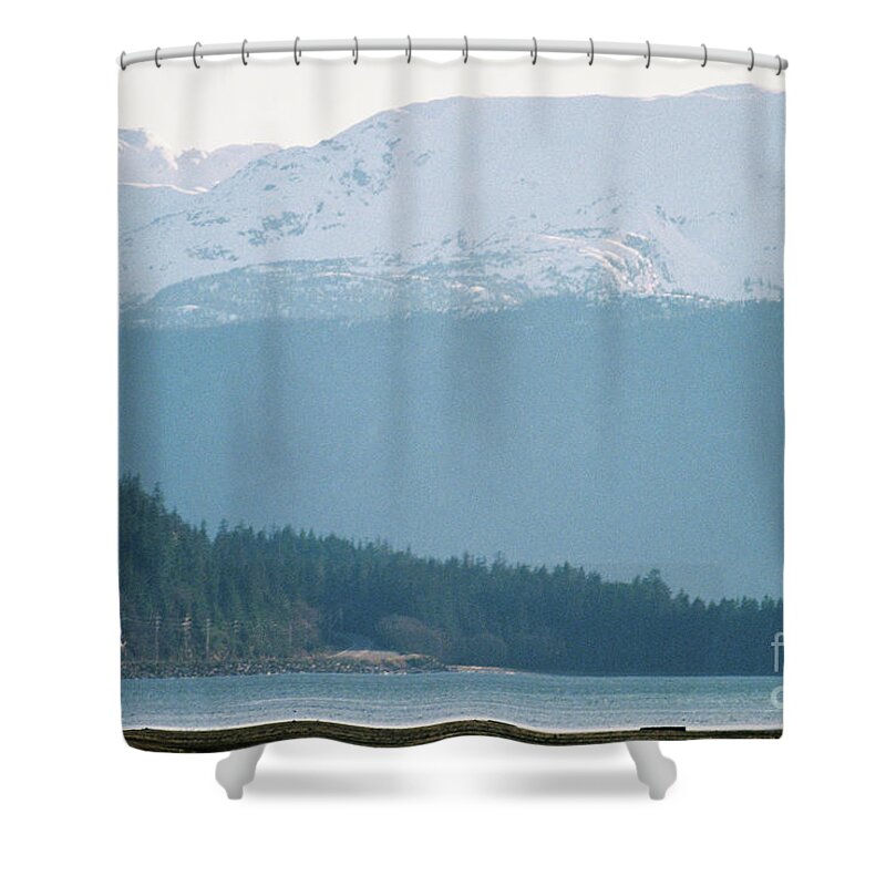 #alaska #juneau #ak #cruise #tours #vacation #peaceful #douglas #outerpoint #capitalcity Shower Curtain featuring the photograph The Drive Around The Bend by Charles Vice