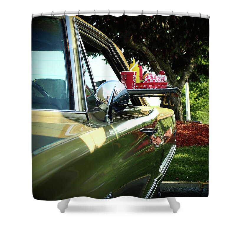 Car Shower Curtain featuring the photograph The Drive Up by Scott Olsen