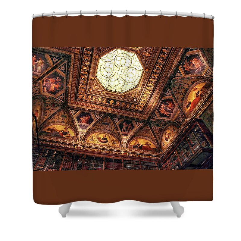 The Morgan Library Shower Curtain featuring the photograph The East Room Ceiling by Jessica Jenney