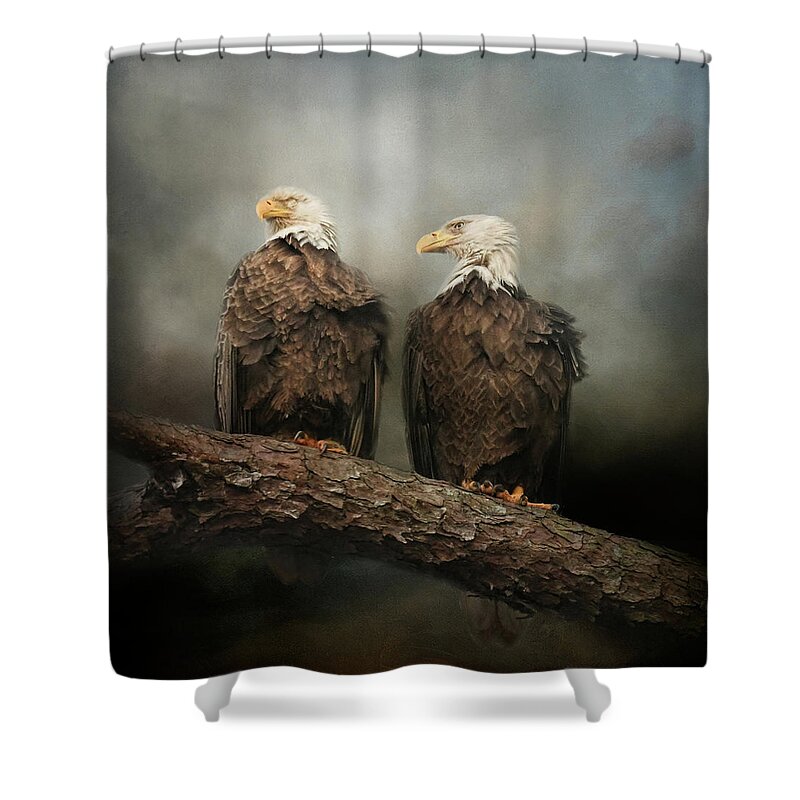 Bald Eagles Shower Curtain featuring the photograph The End Of The Storm by Jai Johnson
