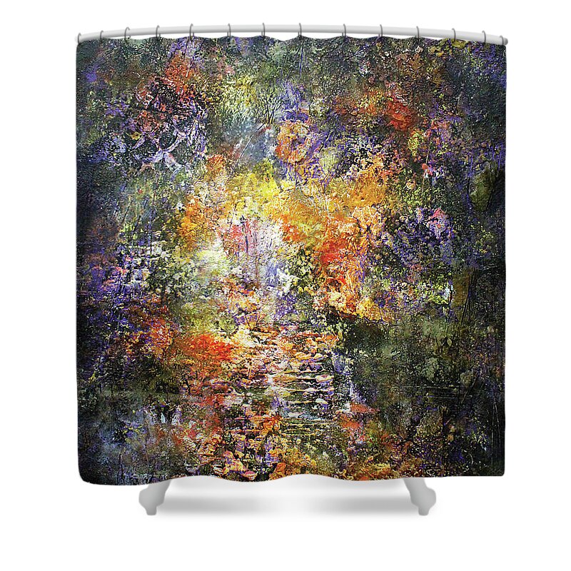 Landscape Shower Curtain featuring the painting The Entrance by Patricia Lintner