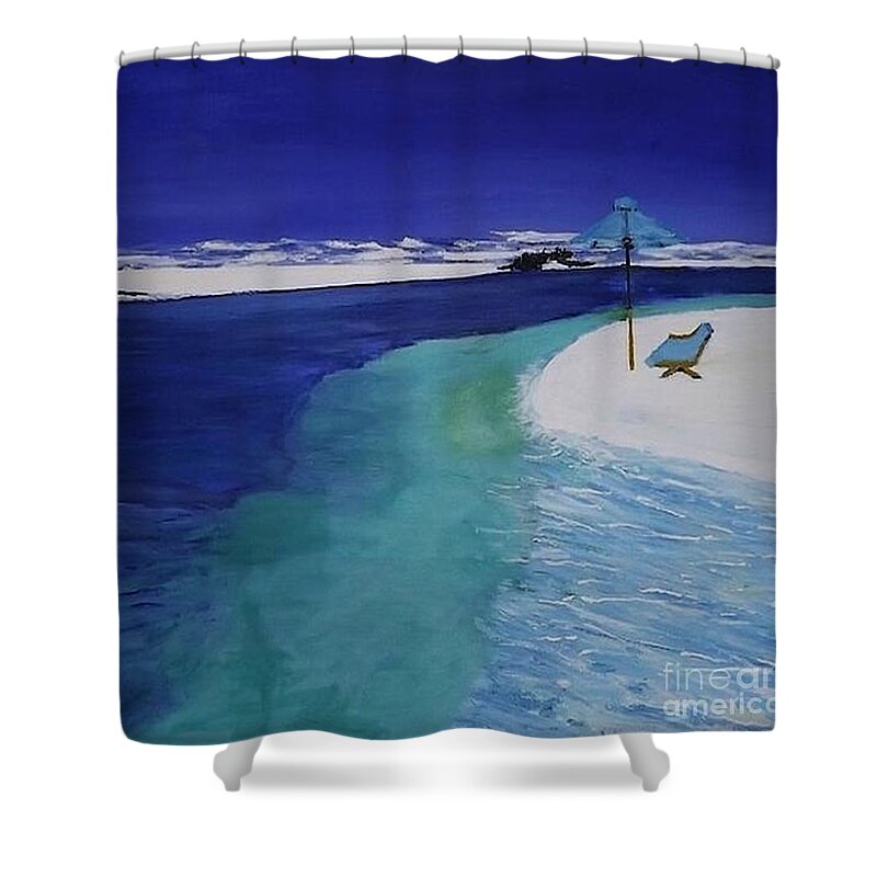 Acrylic Painting Shower Curtain featuring the painting The Eyeland by Denise Morgan