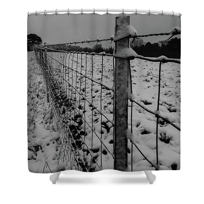 Fence Shower Curtain featuring the photograph The fence line by Jamie Tyler