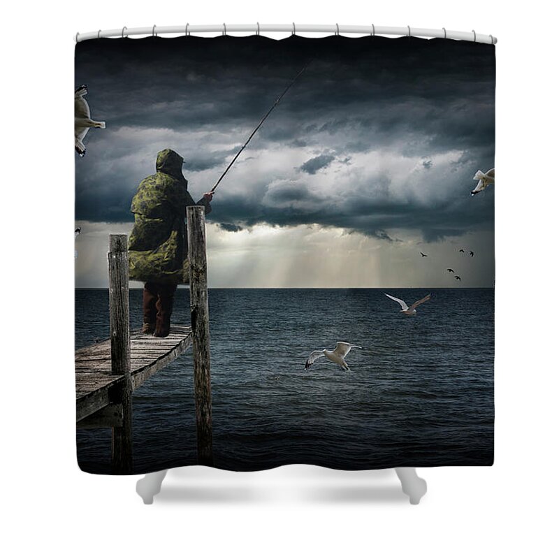 Fish Shower Curtain featuring the photograph The Fish Are In by Randall Nyhof