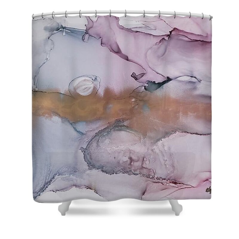Night Shower Curtain featuring the painting The Foggy Night by Katy Bishop
