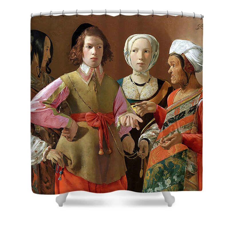 Fortune Teller Shower Curtain featuring the painting The Fortune Teller by Long Shot