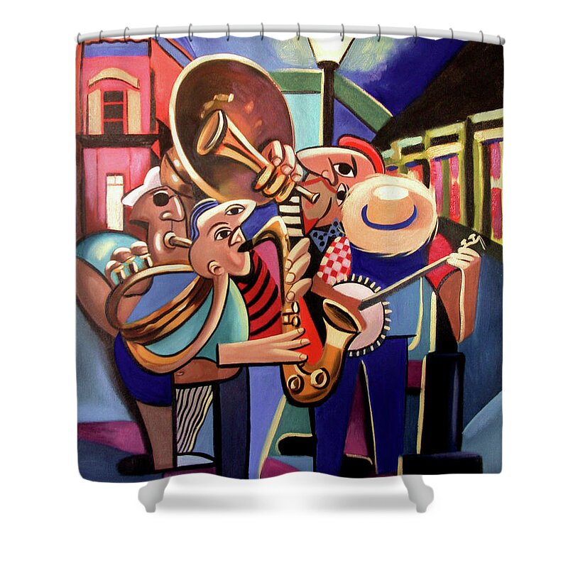 French Quarter Shower Curtain featuring the painting The French Quarter by Anthony Falbo