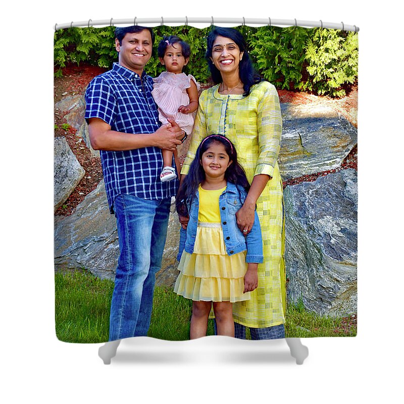 Family Shower Curtain featuring the photograph The G. Kumar Family by Monika Salvan