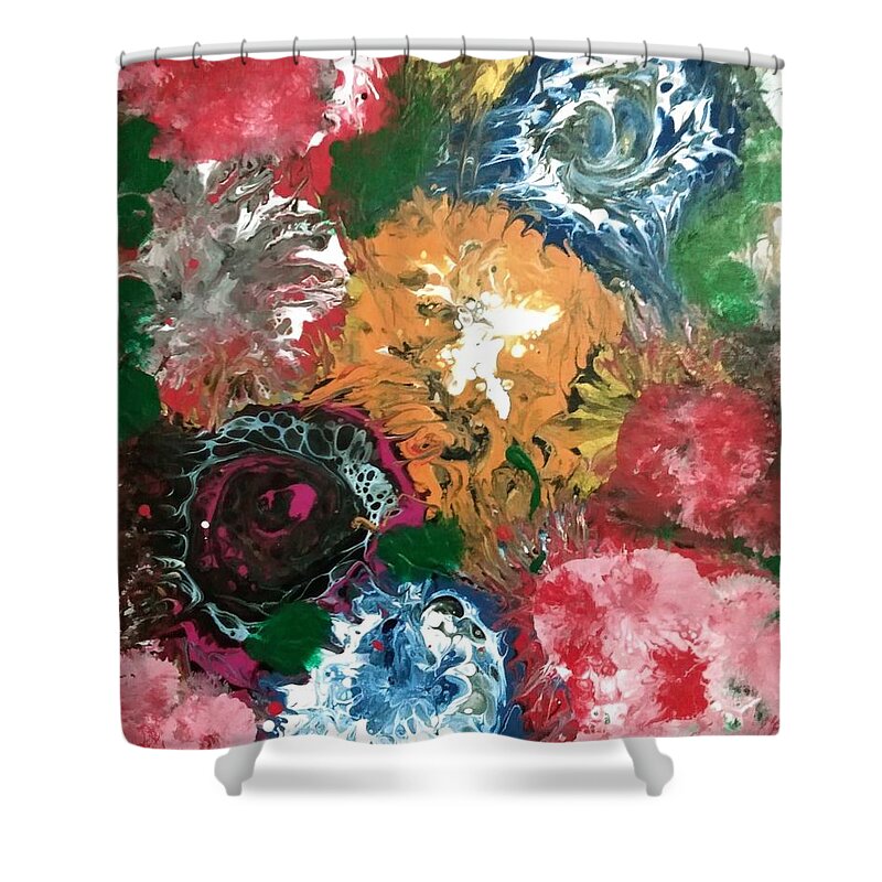 Garden Shower Curtain featuring the painting The Garden by Anna Adams