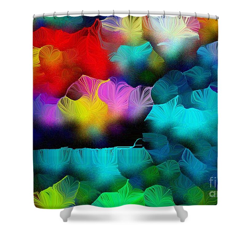 Garden Shower Curtain featuring the painting The Garden of Healing and Wonder by Aberjhani