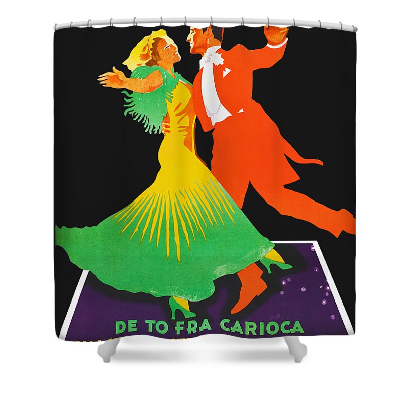 Gay Shower Curtain featuring the mixed media ''The Gay Divorcee'', 1934 - 3d movie poster by Movie World Posters