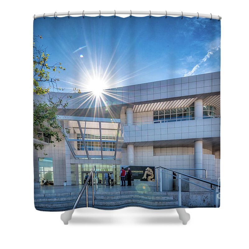 Brentwood Shower Curtain featuring the photograph The Getty's Museum Entrance by David Levin