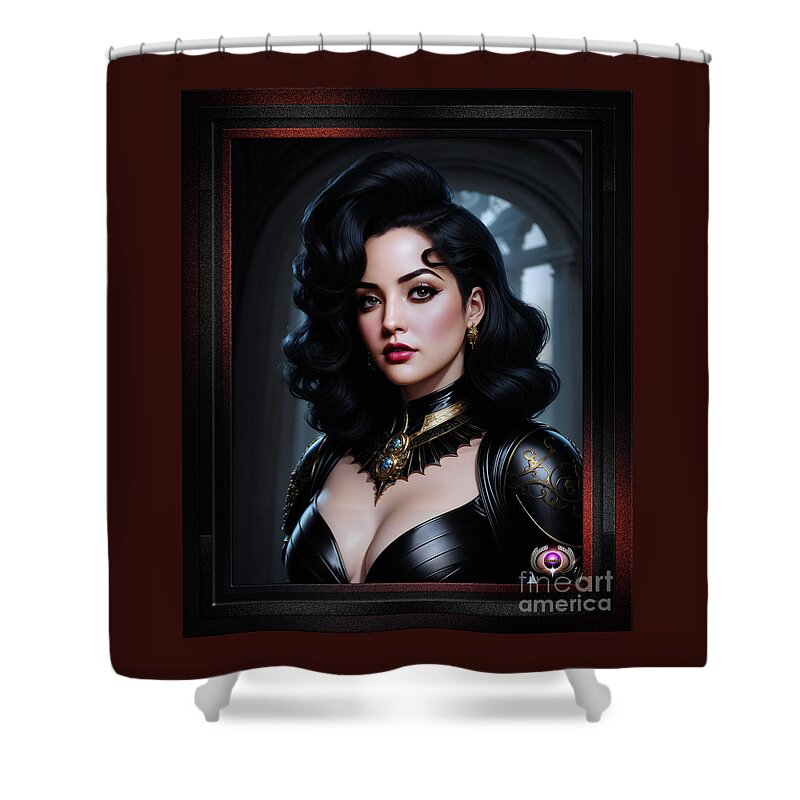 Ai Art Shower Curtain featuring the painting The Havenshaw, Lady Oosternic Captivating AI Concept Art Portrait by Xzendor7 by Xzendor7
