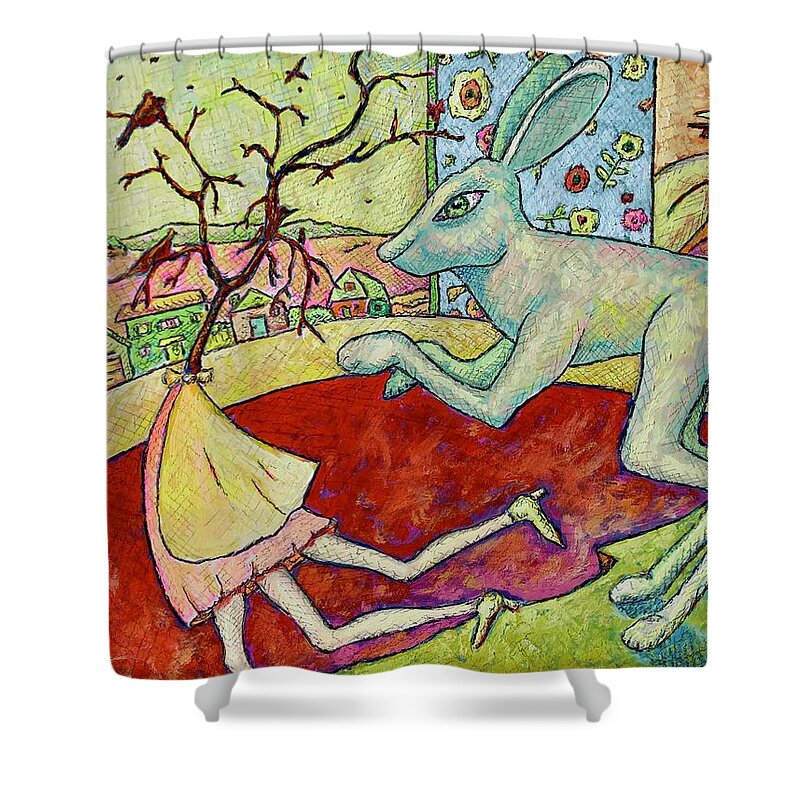 Tree Shower Curtain featuring the painting The history of civilization by Ronald Walker