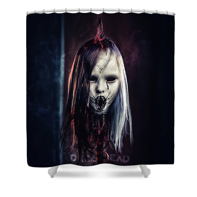 Alien Shower Curtain featuring the digital art The Hybrid 2 by Argus Dorian