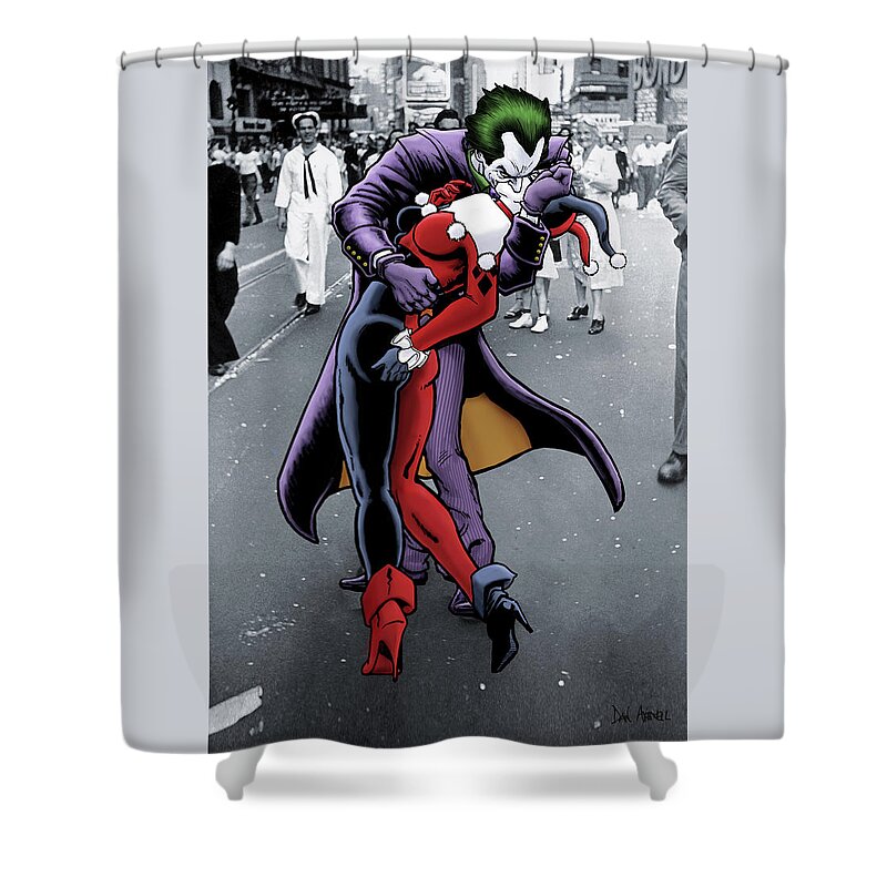 The Joker and Harley Quinn The Kissing Joke Shower Curtain by Dan Avenell -  Fine Art America
