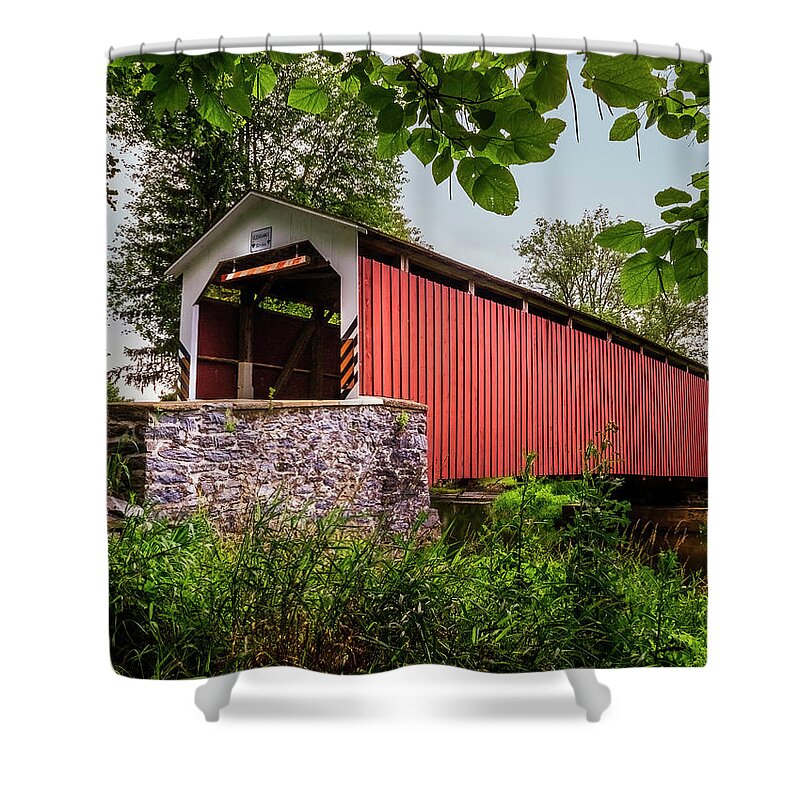 Kellers Shower Curtain featuring the photograph The Kellers Covered Bridge by Nick Zelinsky Jr