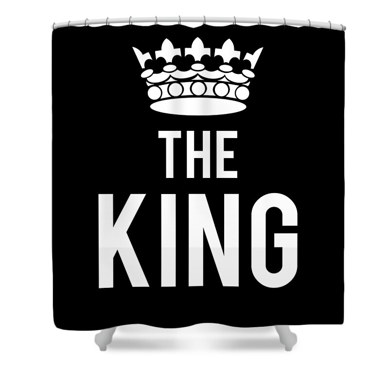 Funny Shower Curtain featuring the digital art The King by Flippin Sweet Gear