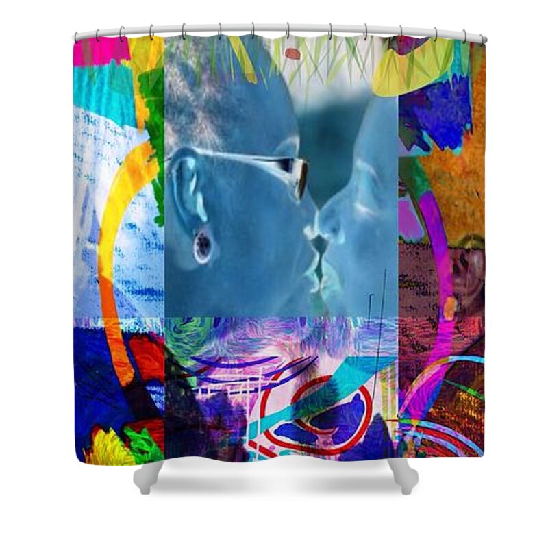 Color Shower Curtain featuring the digital art The Kiss by Joe Roache