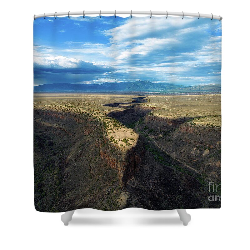 Taos Shower Curtain featuring the photograph The Land before Time by Elijah Rael