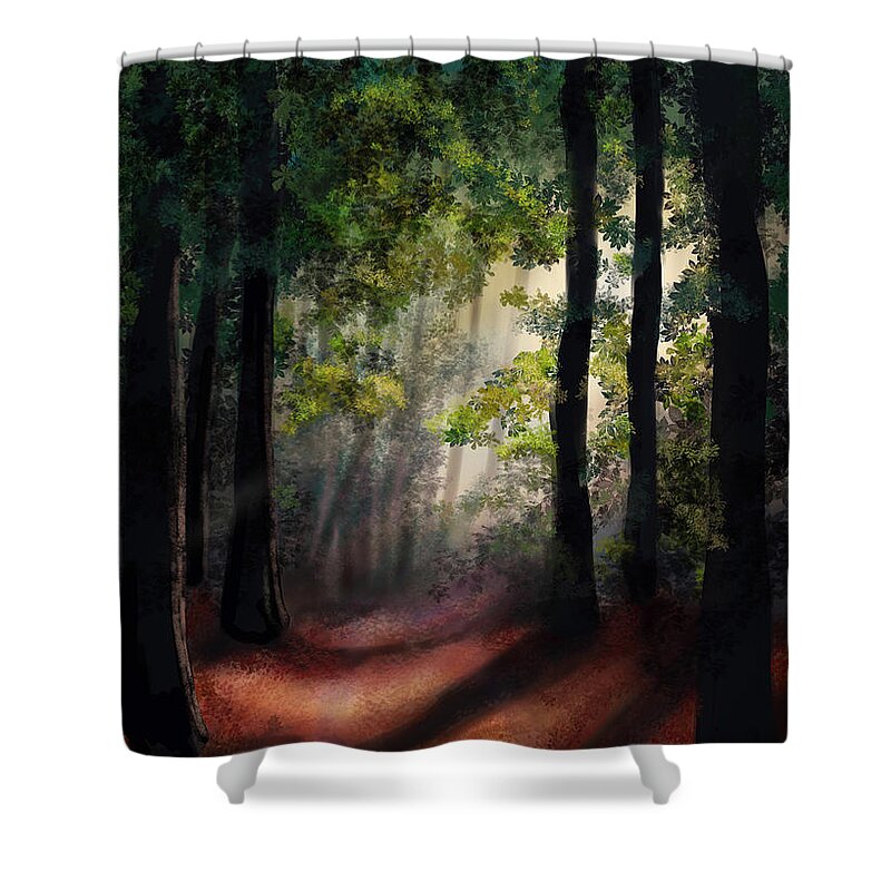 Summer Shower Curtain featuring the digital art The Last Breath of Summer by Rachel Emmett