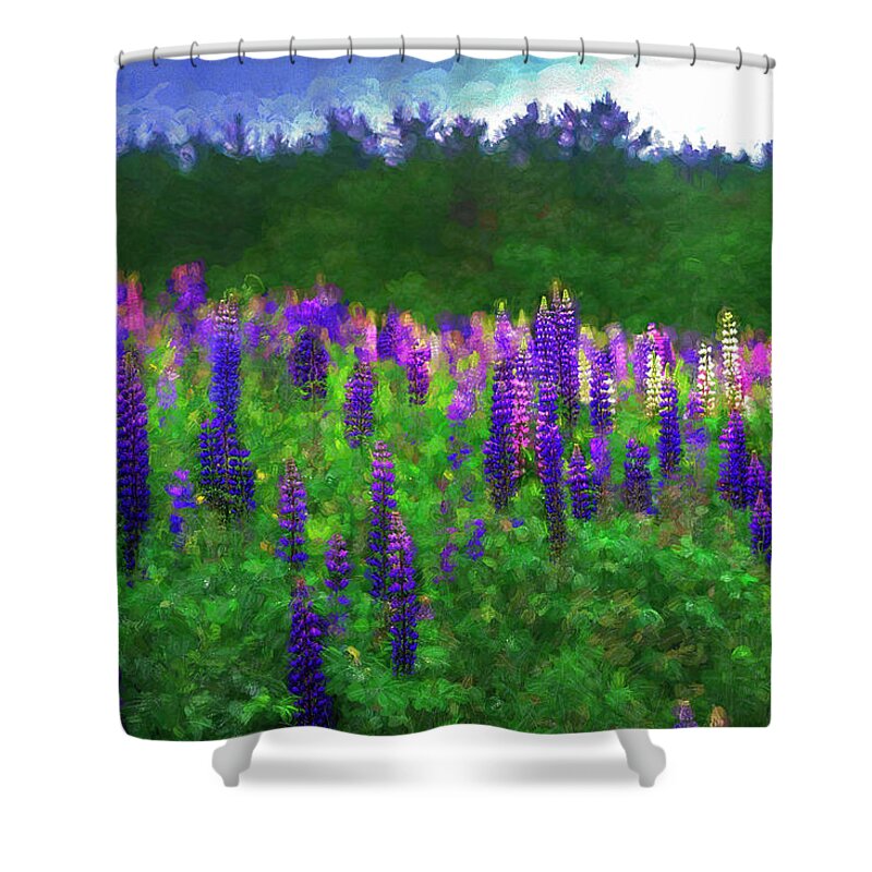 Lupine Shower Curtain featuring the photograph The Lupine Stand by Wayne King