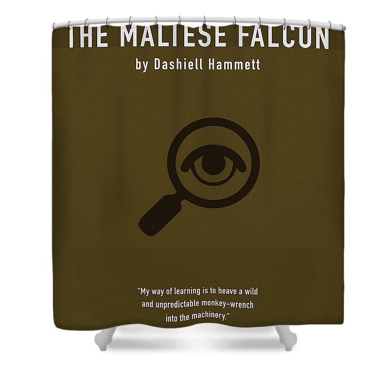 The Maltese Falcon Shower Curtain featuring the mixed media The Maltese Falcon by Dashiell Hammett Greatest Books Ever Art Print Series 279 by Design Turnpike