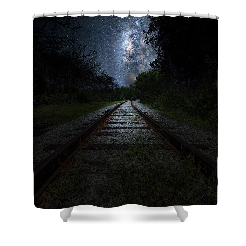 Milky Way Shower Curtain featuring the photograph The Milky Way Transit Authority by Mark Andrew Thomas