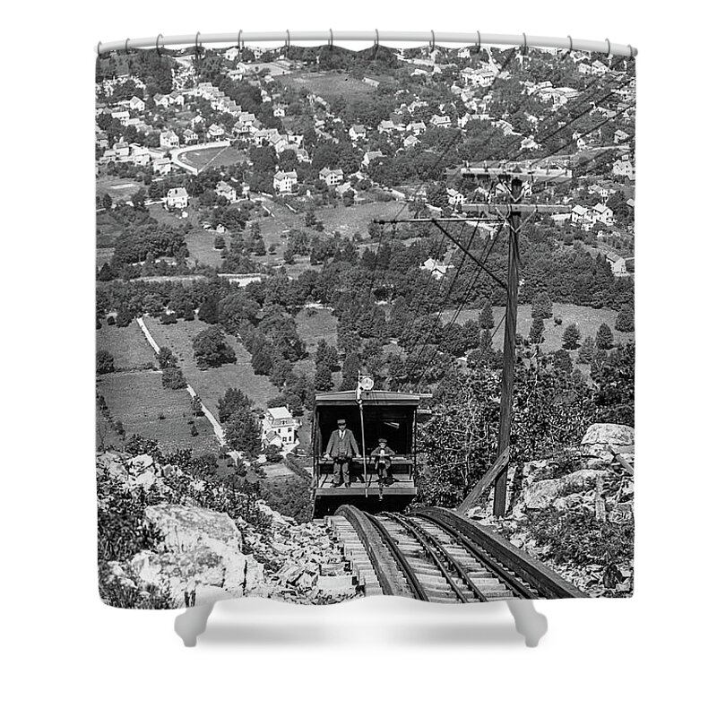 Hudson Valley Shower Curtain featuring the photograph The Mount Beacon Incline Railway, 1903 by The Hudson Valley