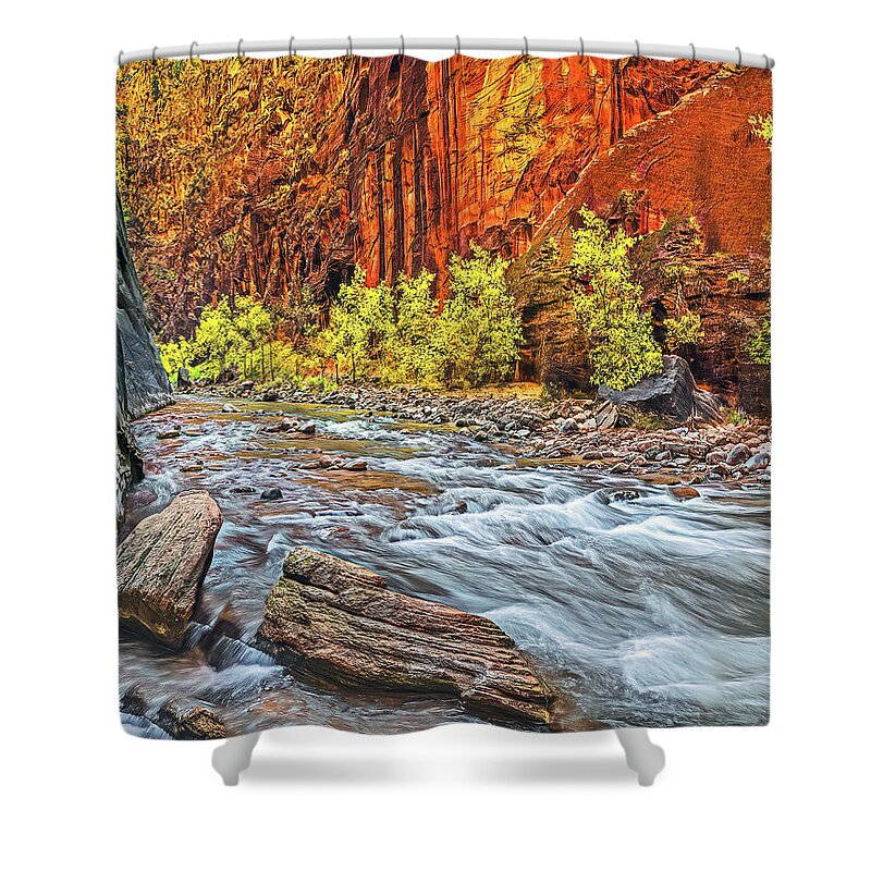 River Shower Curtain featuring the photograph The Narrows, Zion National Park by Don Schimmel