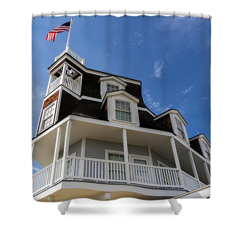 Fredericksburg Shower Curtain featuring the photograph The Nimitz Hotel Tower by Tim Stanley