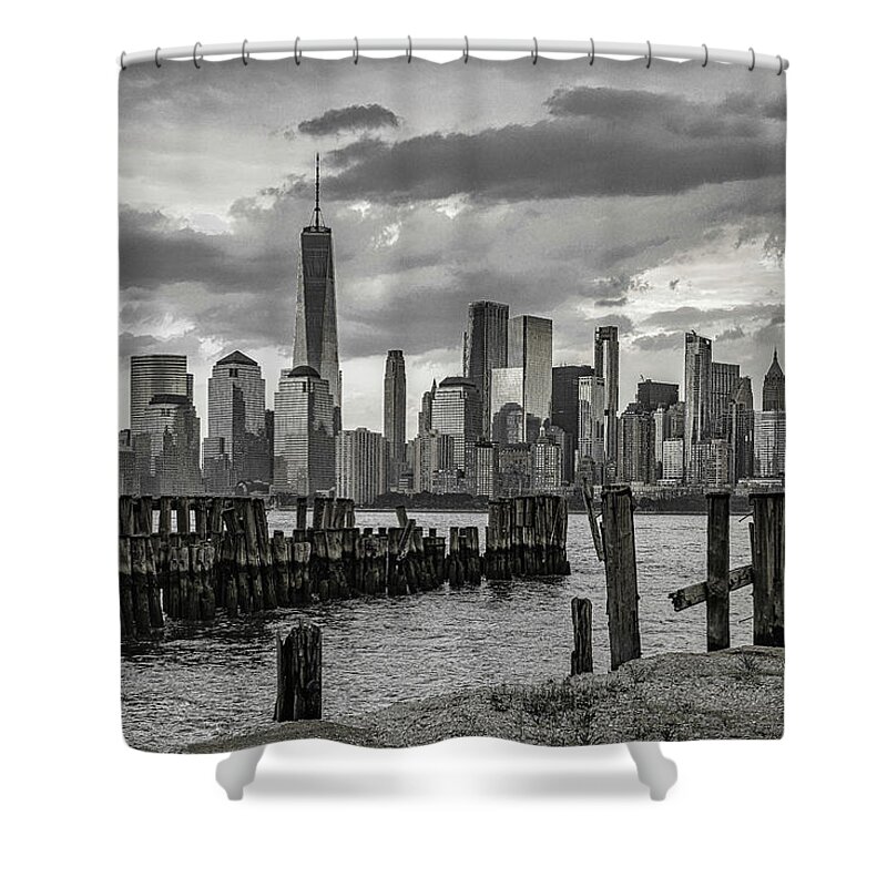 Liberty State Park Shower Curtain featuring the photograph The NYC Skyline by Penny Polakoff