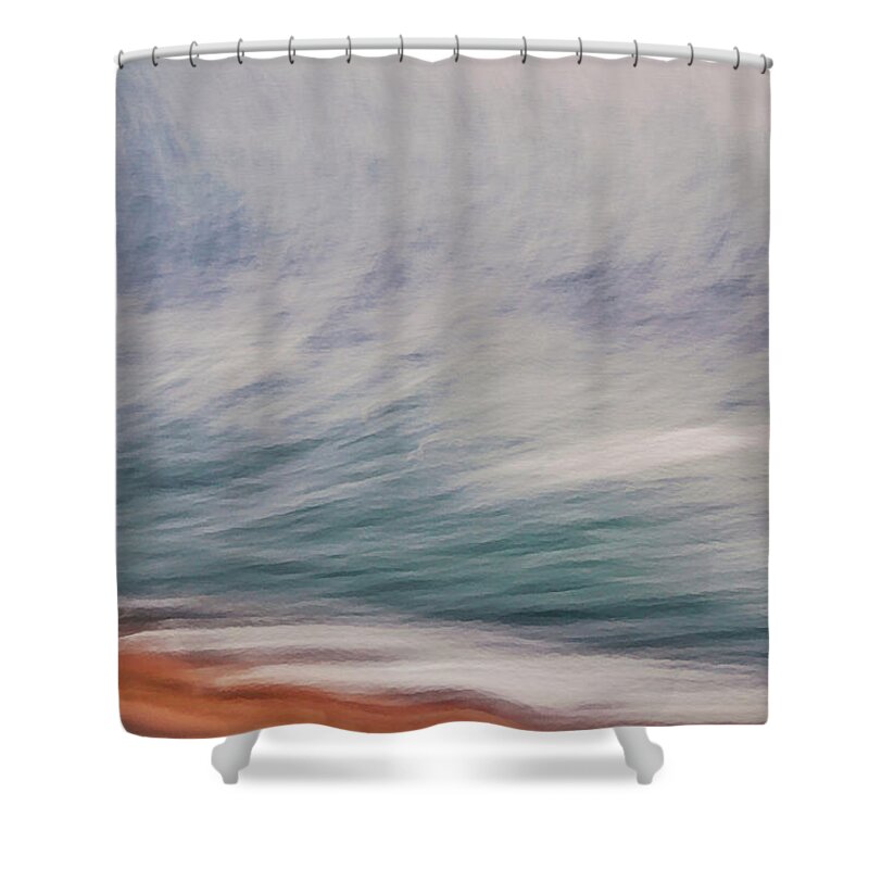 Wave Shower Curtain featuring the photograph The Ocean Wave in Abstract by Gaby Ethington