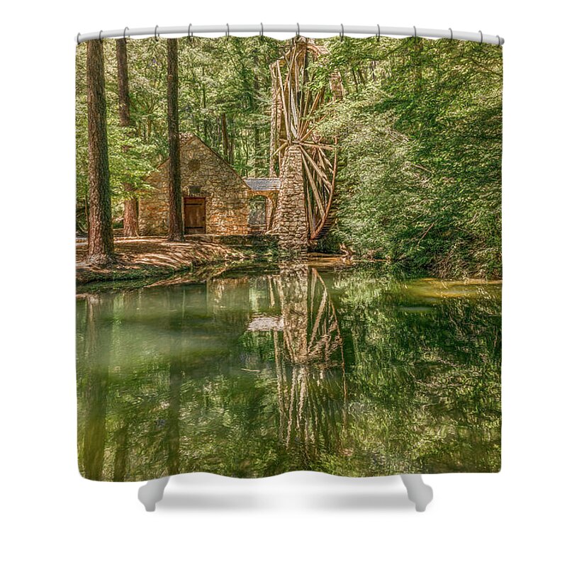 Berry College Shower Curtain featuring the photograph The Old Mill at Berry College by Marcy Wielfaert