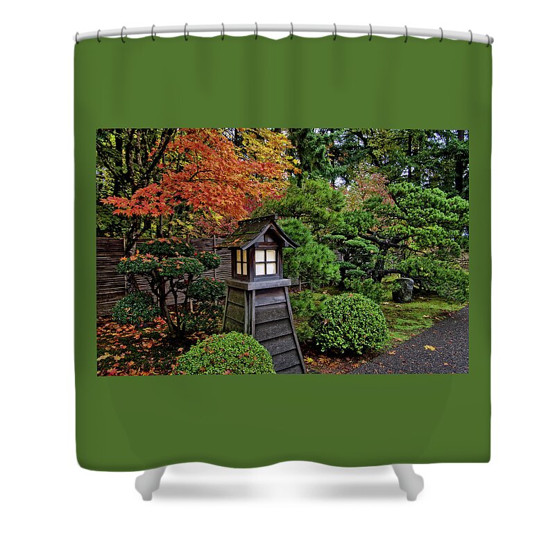 Landscape Shower Curtain featuring the photograph The Pagoda by Thom Zehrfeld