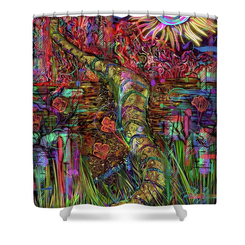 Path Shower Curtain featuring the digital art The Path by Angela Weddle