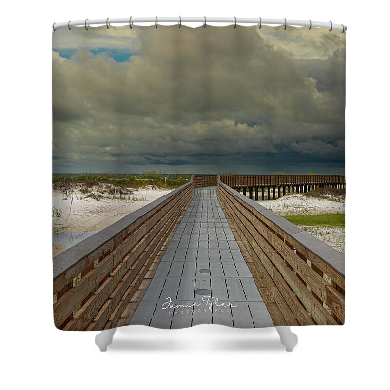 Beach Shower Curtain featuring the photograph The path by Jamie Tyler