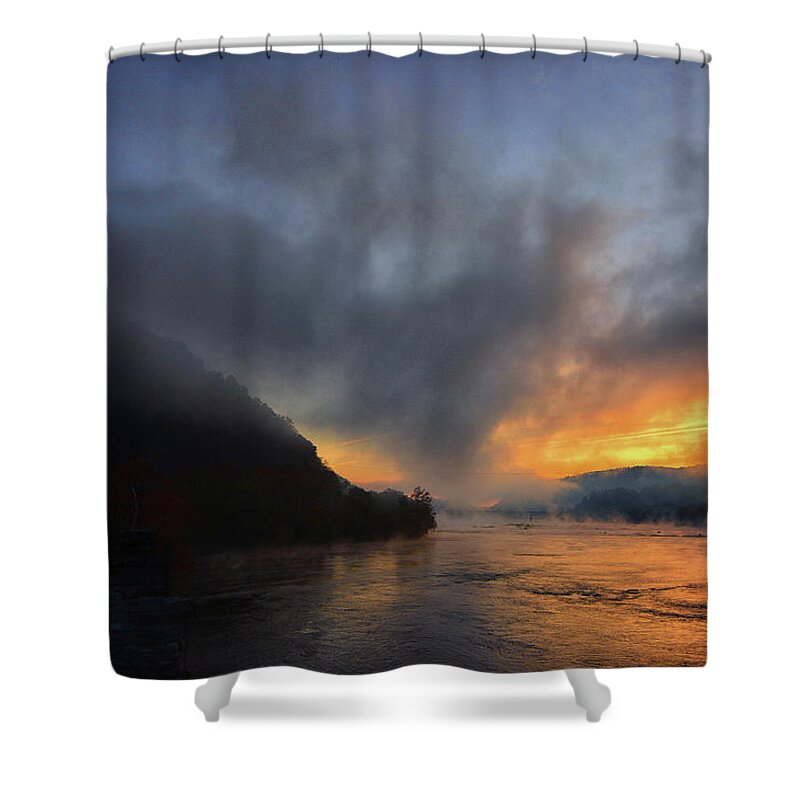 The Point Harpers Ferry At Sunrise Shower Curtain featuring the photograph The Point Harpers Ferry at Sunrise by Raymond Salani III