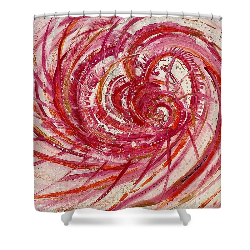 Power Shower Curtain featuring the painting The Power of Love by Deb Brown Maher