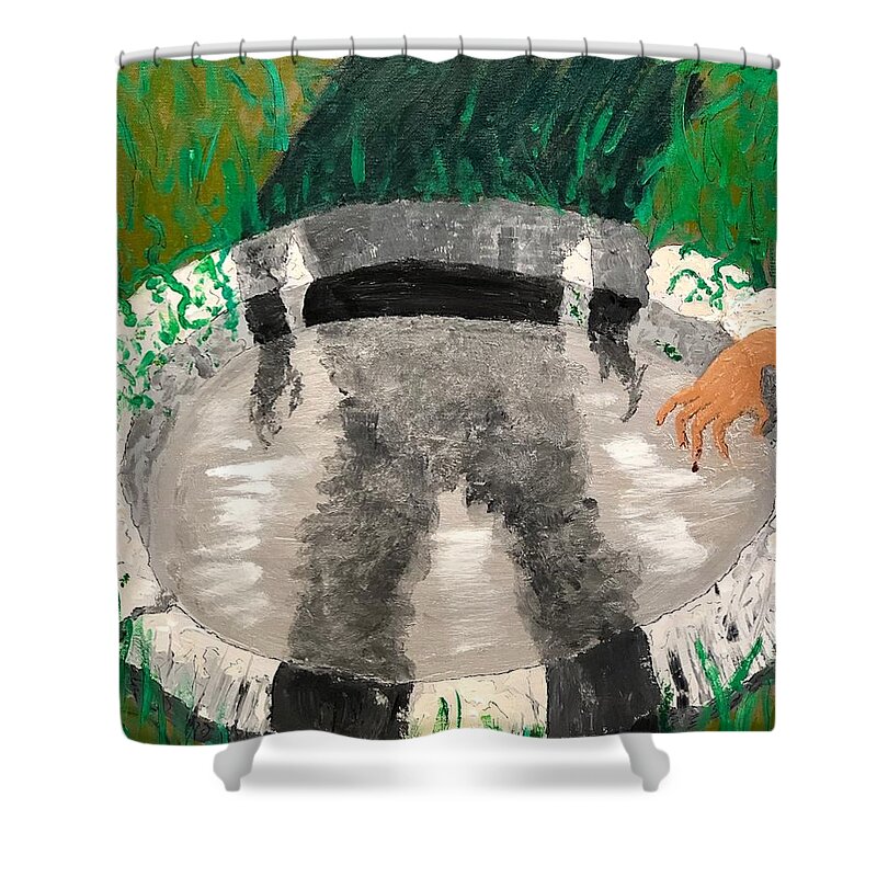 Celtic Shower Curtain featuring the painting The Rape of the Wells by Bethany Beeler