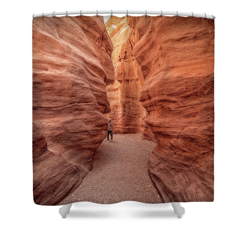 Rocks Shower Curtain featuring the photograph The Red Canyon by Uri Baruch