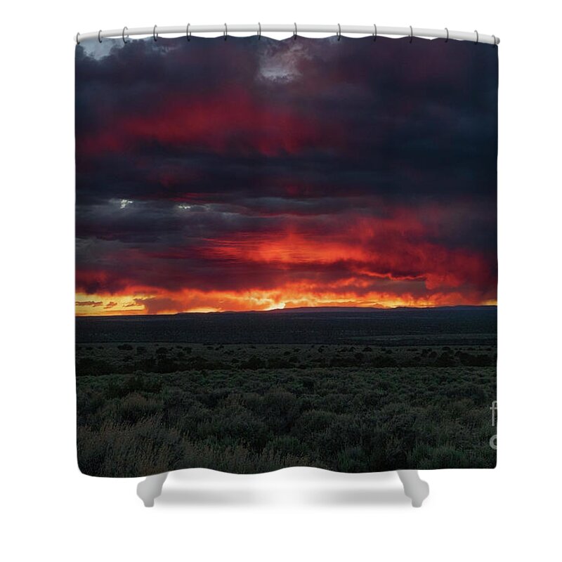 Taos Shower Curtain featuring the photograph The Rise of the Phoenix Full SHOT by Elijah Rael