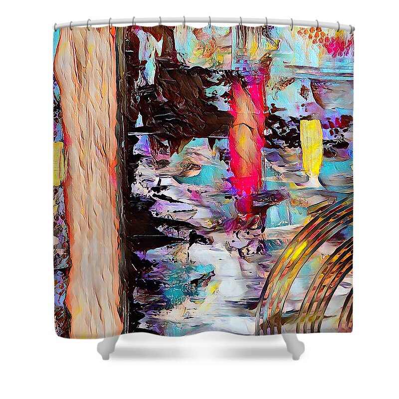 Abstract Shower Curtain featuring the painting The River - Abstract art by Patricia Piotrak