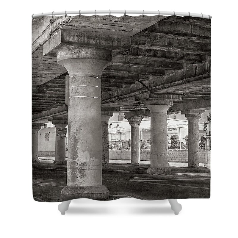 Pop Art Shower Curtain featuring the photograph The Road Below 2 by Steve Ladner